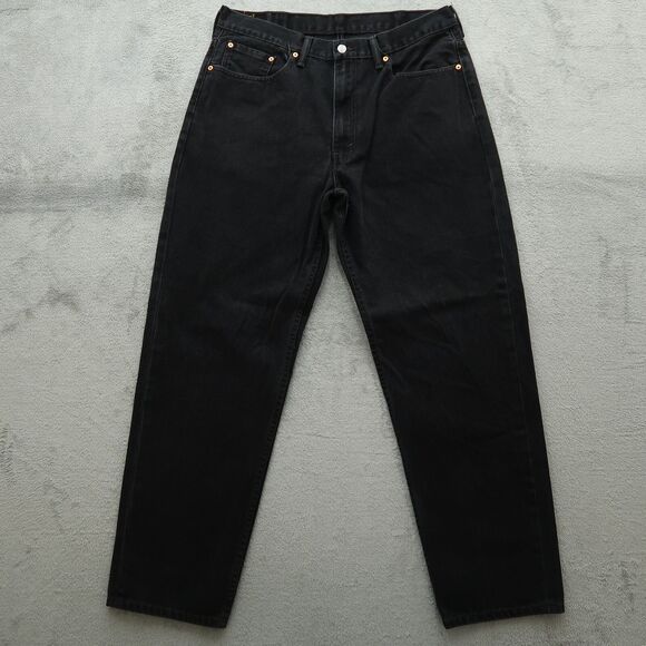 Levi's 550 Jeans Mens Size 38x34 Black Relaxed Tapered 100% Cotton Denim Dark - Picture 1 of 16